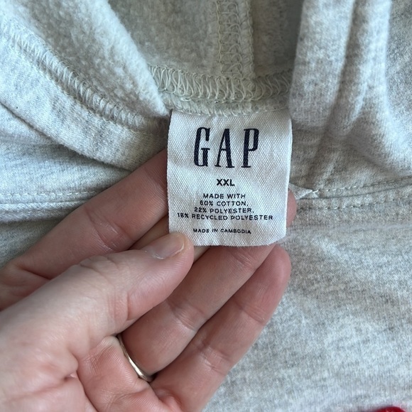 GAP Red and Black Plaid and Cream Hoodie Size XXL - Picture 5 of 6